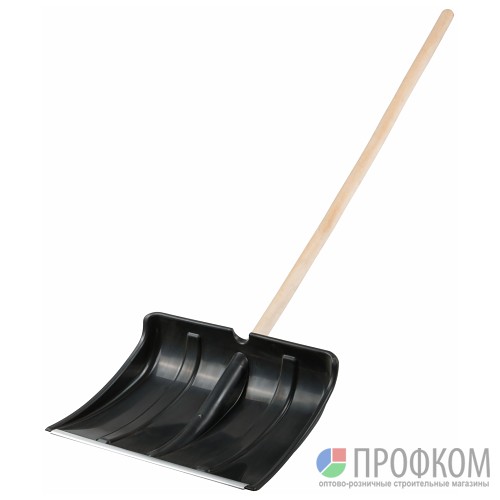 Лопата для уборки снега "Ледо" пластиковая, деревянный черенок 495х375x1320 мм